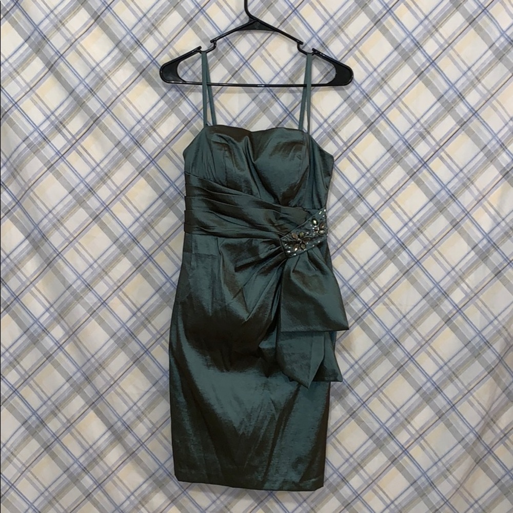 Gorgeous Metallic Dark Green\Gray cocktail dress
